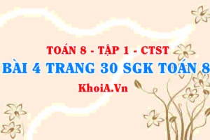 Bài 4 trang 30 SGK Toán 8 Tập 1 Chân trời sáng tạo